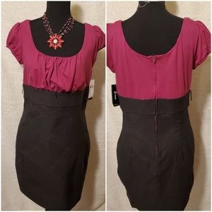 B-Wear Dark Pink & Gray Dress